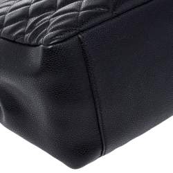 مملوكة مسبقًا حقيبة يد توتس شانيل غراند تشوبينغ جلد كافيار مبطن أسود