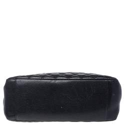 مملوكة مسبقًا حقيبة يد توتس شانيل غراند تشوبينغ جلد كافيار مبطن أسود