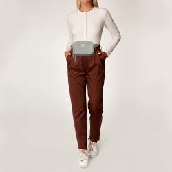 Pre Owned Chanel Grey Quilted Caviar Leather CC Belt Bag