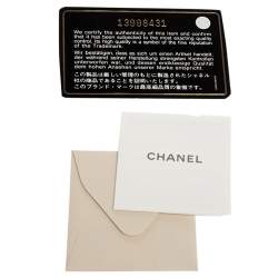 Pre Owned Chanel Metallic Cream Quilted Leather Logo Flap Bag