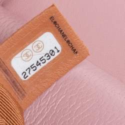 Pre Owned Chanel Pink Quilted Lambskin Leather Curved Flap Bag