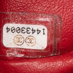 Pre Owned Chanel Red Quilted Patent Leather Maxi Classic Double Flap Bag