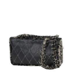 Pre Owned Chanel Black Lambskin Leather Flap Bag