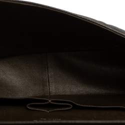 Pre Owned Chanel Dark Brown Quilted Caviar Leather Jumbo Classic Double Flap Bag