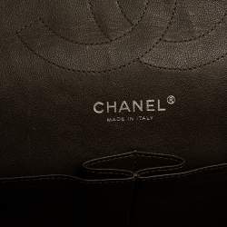Pre Owned Chanel Dark Brown Quilted Caviar Leather Jumbo Classic Double Flap Bag