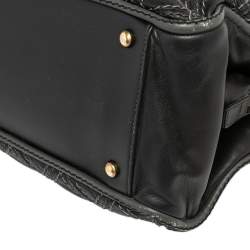 Pre Owned حقيبة يد توتس شانيل تريبتيك جلد مبطن أسود