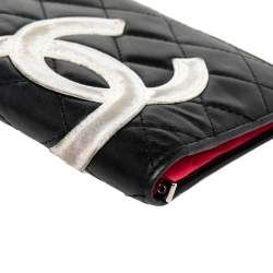 مملوكة مسبقًا Chanel Black Quilted Leather Cambon Ligne Yen Long Wallet