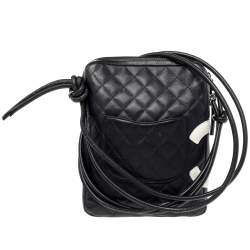 Chanel Black Quilted Leather Ligne Cambon Messenger Bag