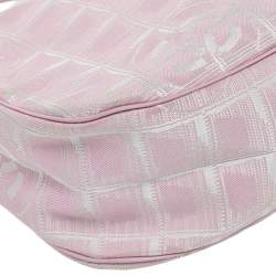 Pre Owned Chanel Pink Nylon Travel Line Hobo