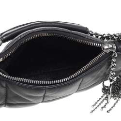 Pre Owned Chanel Black Quilted Leather Metal Chained Fringe Bag