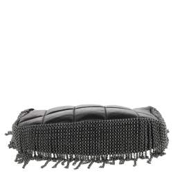Pre Owned Chanel Black Quilted Leather Metal Chained Fringe Bag