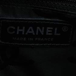 Pre Owned Chanel Beige/Black Quilted Leather Cambon Ligne Bowler Bag