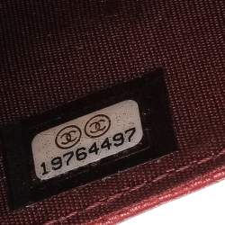 Chanel Red Quilted Caviar Leather CC Classic Flap Wallet on Chain  