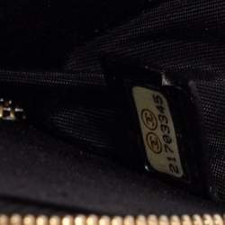 Chanel Black Leather Camellia Zip Around Compact Wallet