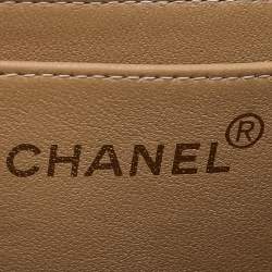 Pre Owned Chanel Sand Beige Quilted Caviar Leather Vintage Flap Shoulder Bag