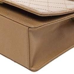 Pre Owned Chanel Sand Beige Quilted Caviar Leather Vintage Flap Shoulder Bag