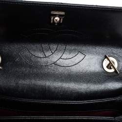 Pre Owned Chanel Black Quilted Lambskin Leather Small Trendy CC Flap Top Handle Bag