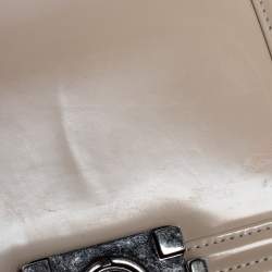 Pre Owned Chanel Beige Glazed Leather Small Boy Flap Bag