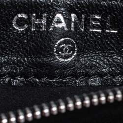 Pre Owned Chanel Black Quilted Leather Classic Phone Holder Chain Clutch