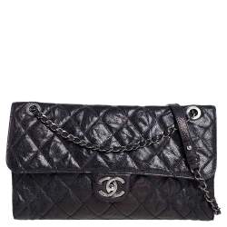 Chanel Black Quilted Glazed Caviar Leather Jumbo Crave Flap Bag Chanel