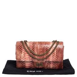 Pre Owned Chanel Ombre Red Python 2.55 Reissue Classic 226 Flap Bag