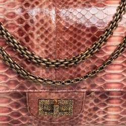 Pre Owned Chanel Ombre Red Python 2.55 Reissue Classic 226 Flap Bag