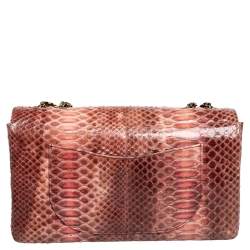 Pre Owned Chanel Ombre Red Python 2.55 Reissue Classic 226 Flap Bag