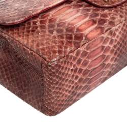 Pre Owned Chanel Ombre Red Python 2.55 Reissue Classic 226 Flap Bag