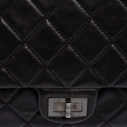 Pre Owned Chanel Black Quilted Leather Reissue Double Sided Flap Clutch