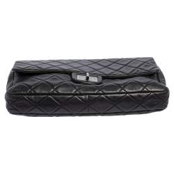Pre Owned Chanel Black Quilted Leather Reissue Double Sided Flap Clutch