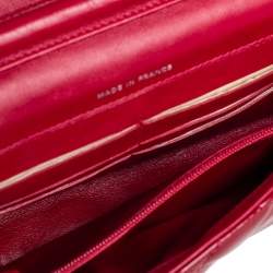 Chanel Red Quilted Patent Leather CC Wallet on Chain