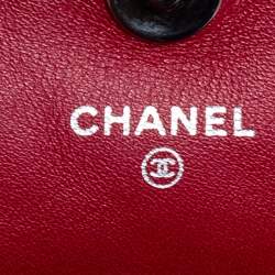 Chanel Red Quilted Patent Leather CC Wallet on Chain