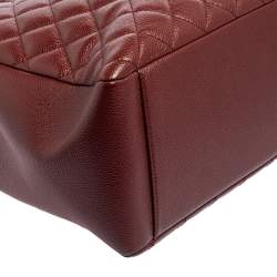 مملوكة مسبقًا Chanel Dark Red Quilted Caviar Leather Grand Shopping Tote