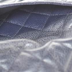 Chanel Purple Quilted Caviar Leather L Yen Continental Wallet