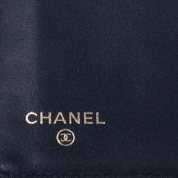 Chanel Purple Quilted Caviar Leather L Yen Continental Wallet