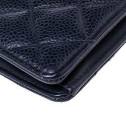 Chanel Purple Quilted Caviar Leather L Yen Continental Wallet
