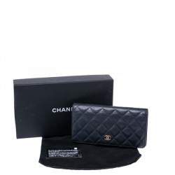 Chanel Purple Quilted Caviar Leather L Yen Continental Wallet