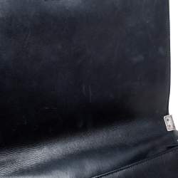 Pre Owned Chanel Black Quilted Leather Large Boy Flap Bag