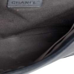 Pre Owned Chanel Black Quilted Leather Large Boy Flap Bag