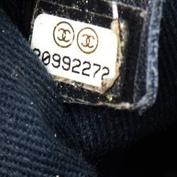 Pre Owned Chanel Blue Denim Deauville Bowling Bag