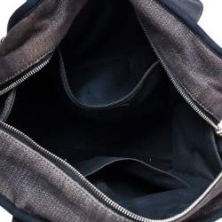 Pre Owned Chanel Blue Denim Deauville Bowling Bag