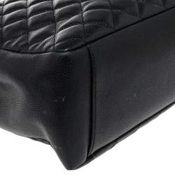 Pre Owned حقيبة يد توتس شانيل شوبينغ جلد كافيار مبطن أسود كبيرة