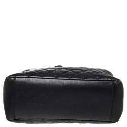 Pre Owned حقيبة يد توتس شانيل شوبينغ جلد كافيار مبطن أسود كبيرة