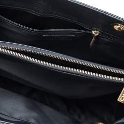 Pre Owned حقيبة يد توتس شانيل شوبينغ جلد كافيار مبطن أسود كبيرة