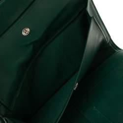 Chanel Green Quilted Patent Leather Classic L Flap Wallet