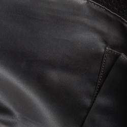 Pre Owned حقيبة شانيل أكورديون دريل جلد رصاصي ميتاليك مثقب كبيرة بقلاب كلاسيكي 