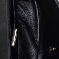 Chanel Black Canvas And Sequins Medium Classic Flap Bag