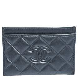 Chanel Timeless card holder Silvery Leather ref.943907 - Joli Closet