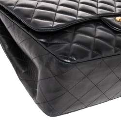 Pre Owned حقيبة شانيل كلاسيك جامبو جلد خروف مبطن أزرق بقلاب واحد 