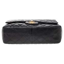 Pre Owned حقيبة شانيل كلاسيك جامبو جلد خروف مبطن أزرق بقلاب واحد 